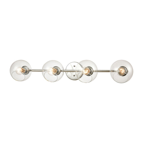 Claro 4-Light Vanity Light in Polished Chrome with Clear Glass