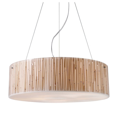 Modern Organics 5 Light Pendant In Polished Chrome And Bamboo Stem Ceiling Elk Lighting 