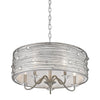 Joia 5 Light Chandelier in Peruvian Silver with Sterling Mist Shade Ceiling Golden Lighting 