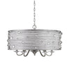 Joia 5 Light Chandelier in Peruvian Silver with Sterling Mist Shade Ceiling Golden Lighting 