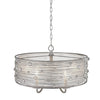 Joia 5 Light Chandelier in Peruvian Silver with Sterling Mist Shade Ceiling Golden Lighting 