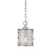 Joia Mini Pendant in Peruvian Silver with Sterling Mist Shade Ceiling Golden Lighting 
