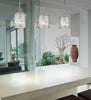 Joia Mini Pendant in Peruvian Silver with Sterling Mist Shade Ceiling Golden Lighting 