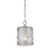 Joia Mini Pendant in Peruvian Silver with Sterling Mist Shade Ceiling Golden Lighting 