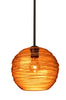 Wave 10"w Pendant - Amber (Choose Nickel or Bronze) Ceiling Besa Lighting Bronze Stem 