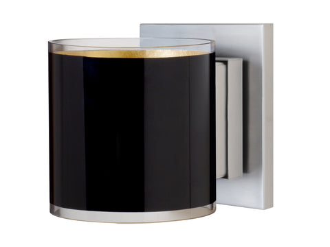 Pogo Mini Sconce - Satin Nickel w/Black/Inner Gold Wall Besa Lighting Satin Nickel 50W Halogen G9 