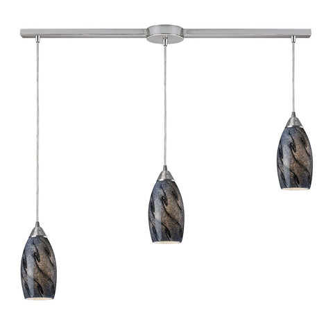 Galaxy 3 Light Pendant In Smoke And Satin Nickel Ceiling Elk Lighting 