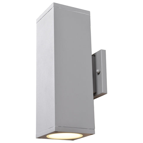 Bayside (m) Outdoor Square Cylinder Wall Fixture - Satin Finish Wall Access Lighting 