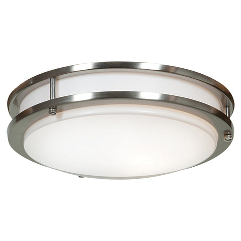 Solero Dimmable LED Flush Mount - Brushed Steel Ceiling Access Lighting 