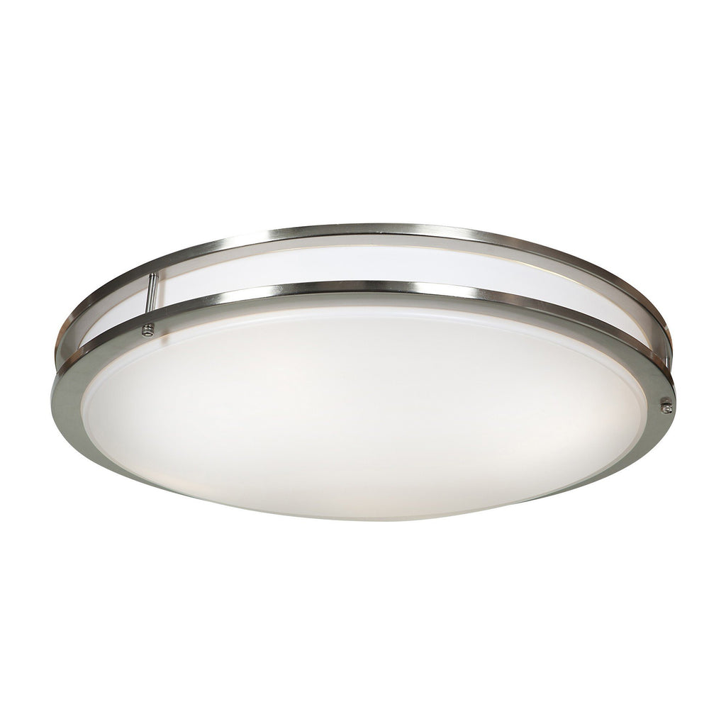 Solero Dimmable LED Flush Mount - Brushed Steel Ceiling Access Lighting 