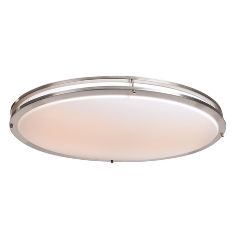 Solero Oval Oval Flush Mount - Brushed Steel Ceiling Access Lighting 