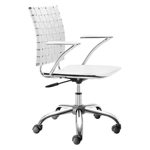 Criss Cross Office Chair White Furniture Zuo 
