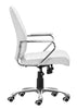 Enterprise Low Back Office Chair White Furniture Zuo 