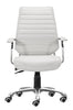 Enterprise Low Back Office Chair White Furniture Zuo 