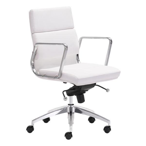 Engineer Low Back Office Chair White Furniture Zuo 
