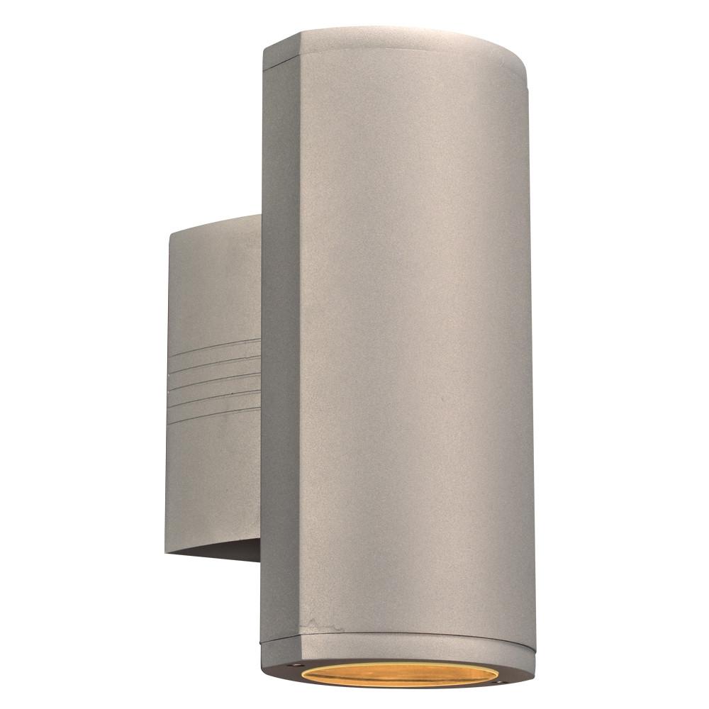 Lenox II 14"h Outdoor Up and Downlight LED Wall Fixture - Silver Outdoor PLC Lighting 