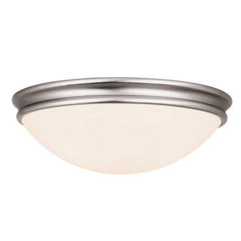 Atom (l) Dimmable LED Flush Mount - Brushed Steel Ceiling Access Lighting 