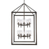 Smyth 10 Light Pendant in Gunmetal Bronze with Clear Glass Ceiling Golden Lighting 