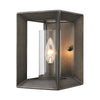 Smyth 1 Light Wall Sconce in Gunmetal Bronze with Clear Glass Wall Golden Lighting 