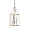 Smyth 3 Light Pendant in White Gold with Clear Glass Ceiling Golden Lighting 