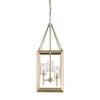 Smyth 3 Light Pendant in White Gold with Clear Glass Ceiling Golden Lighting 