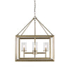 Smyth 4 Light Chandelier in White Gold with Clear Glass Ceiling Golden Lighting 