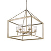 Smyth 6 Light Chandelier in White Gold with Clear Glass Ceiling Golden Lighting 