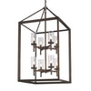 Smyth 8 Light Pendant in Gunmetal Bronze with Clear Glass Ceiling Golden Lighting 