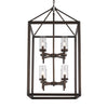 Smyth 8 Light Pendant in Gunmetal Bronze with Clear Glass Ceiling Golden Lighting 