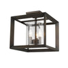 Smyth Semi-Flush (Low Profile) in Gunmetal Bronze with Clear Glass ceiling Golden Lighting 