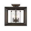 Smyth Semi-Flush (Low Profile) in Gunmetal Bronze with Clear Glass ceiling Golden Lighting 