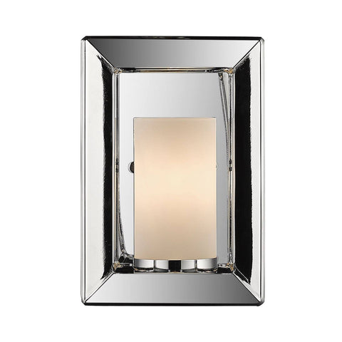 Smyth 1 Light Wall Sconce in Chrome with Opal Glass Wall Golden Lighting 