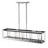 Smyth 5 Light Linear Pendant in Chrome with Clear Glass Ceiling Golden Lighting 