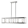 Smyth 5 Light Linear Pendant in Chrome with Clear Glass Ceiling Golden Lighting 
