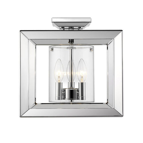 Smyth Semi-Flush (Low Profile) in Chrome with Clear Glass Ceiling Golden Lighting 