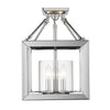 Smyth Converible Semi-Flush / Pendant in Chrome with Clear Glass Ceiling Golden Lighting 