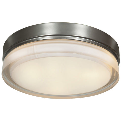 Solid (l) Dimmable LED Flush Mount - Brushed Steel Ceiling Access Lighting 