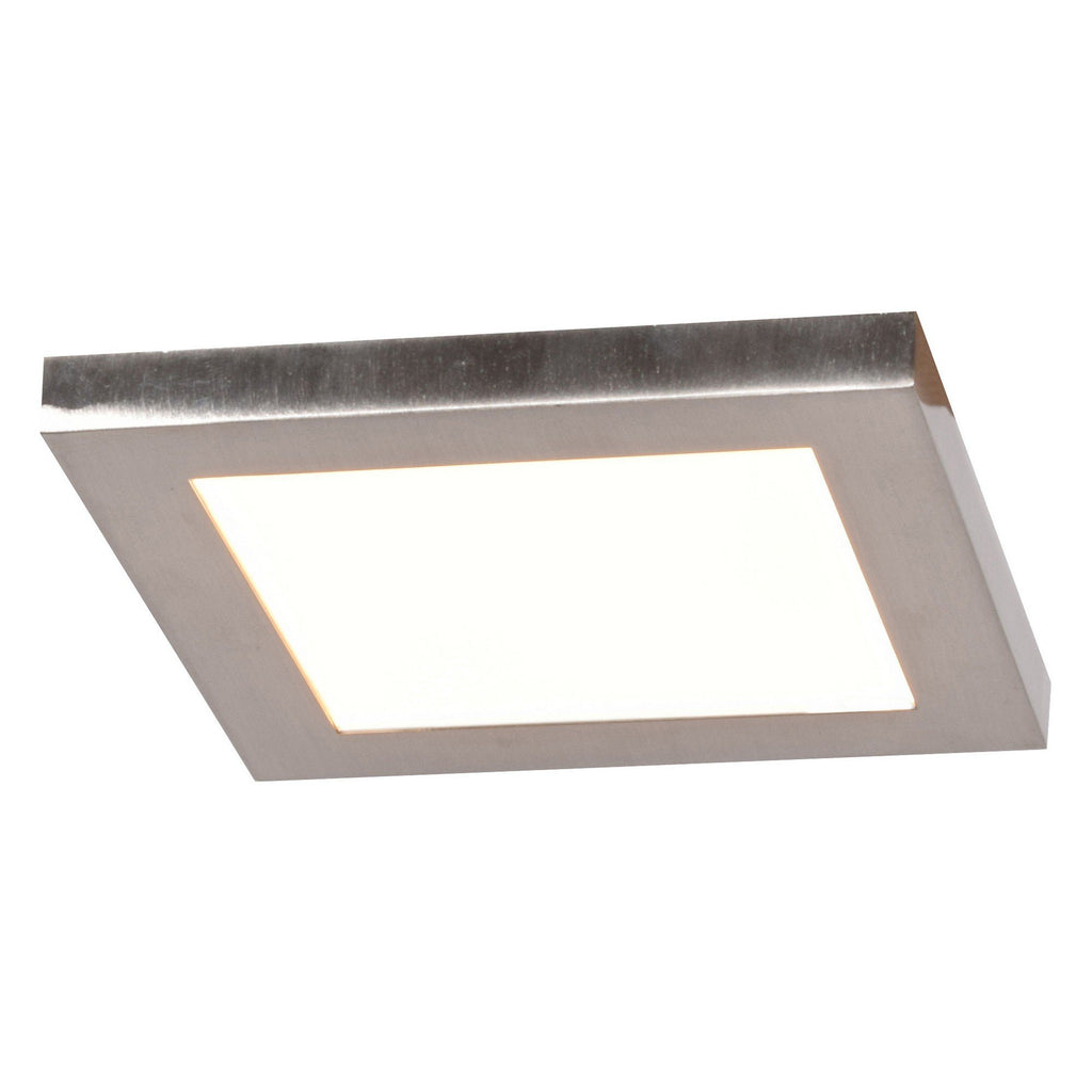Boxer (s) LED Square Flush Mount - Brushed Steel Ceiling Access Lighting 