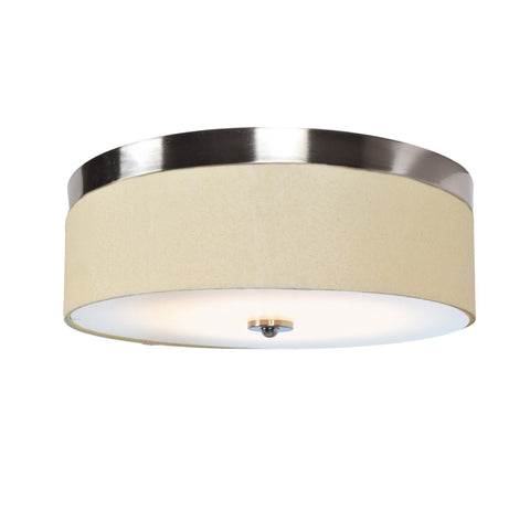 Mia (s) LED Flush Mount with Fabric Shade - Brushed Steel Ceiling Access Lighting 