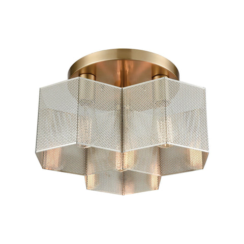 Compartir 15"w Semi Flush Polished Nickel/Satin Brass Ceiling Elk Lighting Default Value 