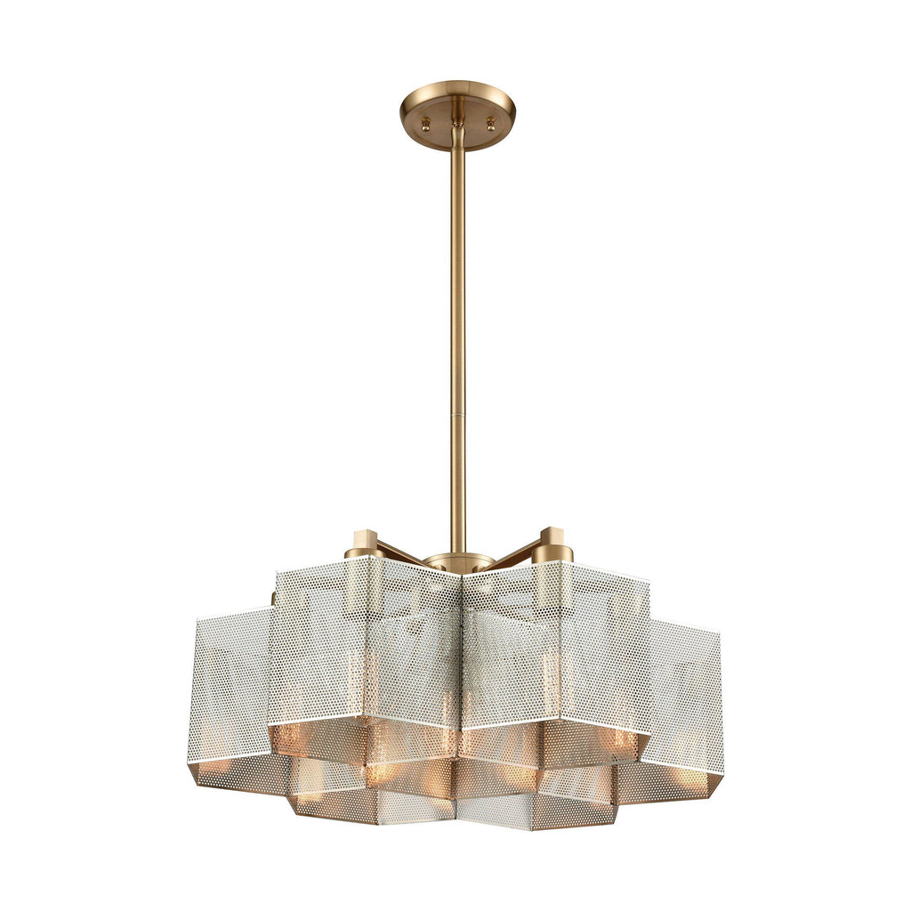 Compartir 7 Pendant Polished Nickel/Satin Brass Ceiling Elk Lighting 
