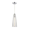Glitzy 1-Light Mini Pendant in Polished Chrome with Clear Glass Ceiling Elk Lighting 