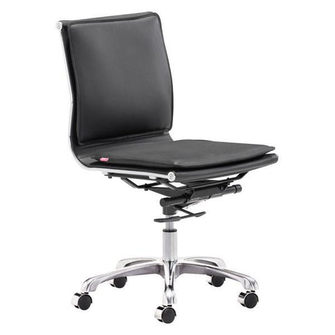 Lider Plus Armless Office Chair Black Furniture Zuo 