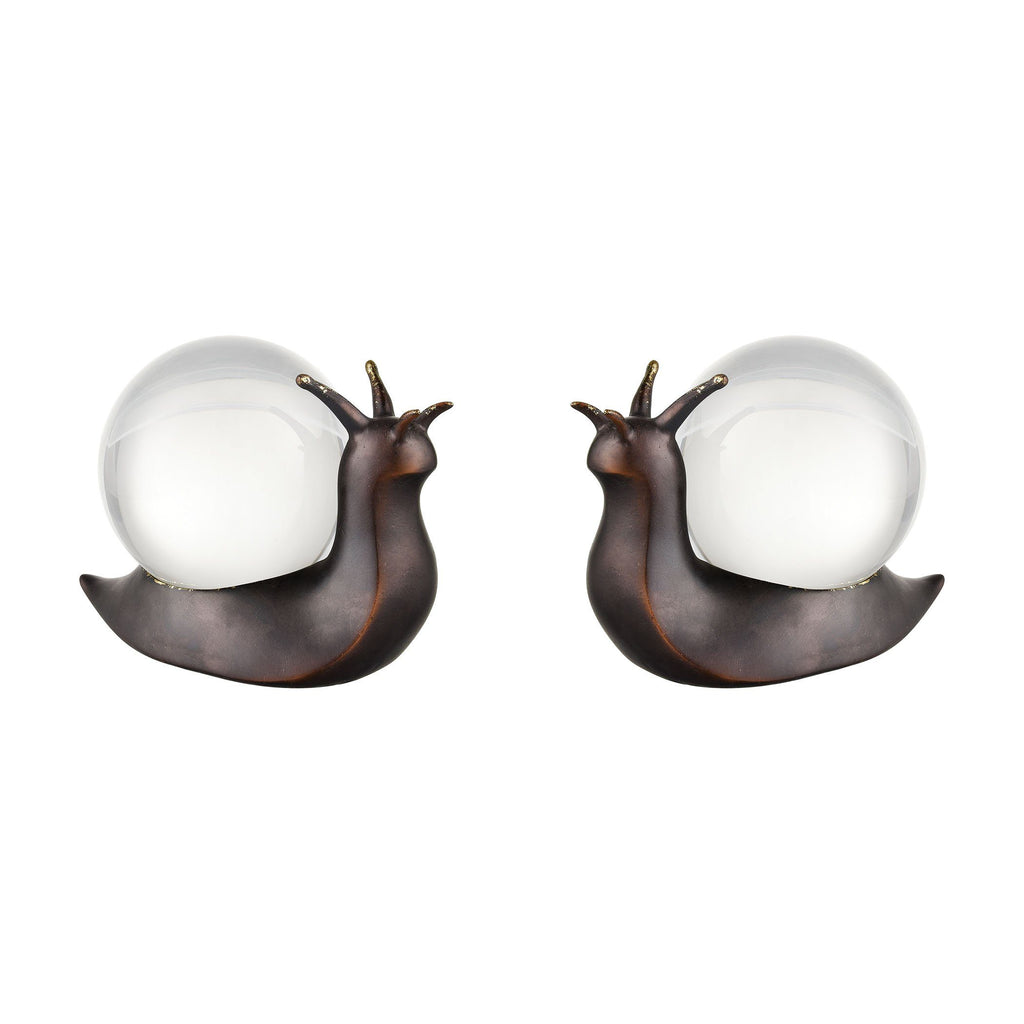 Slug it Out Objects in Oil Rubbed Bronze and Clear (Set of 2) Decor Accessories ELK Home 