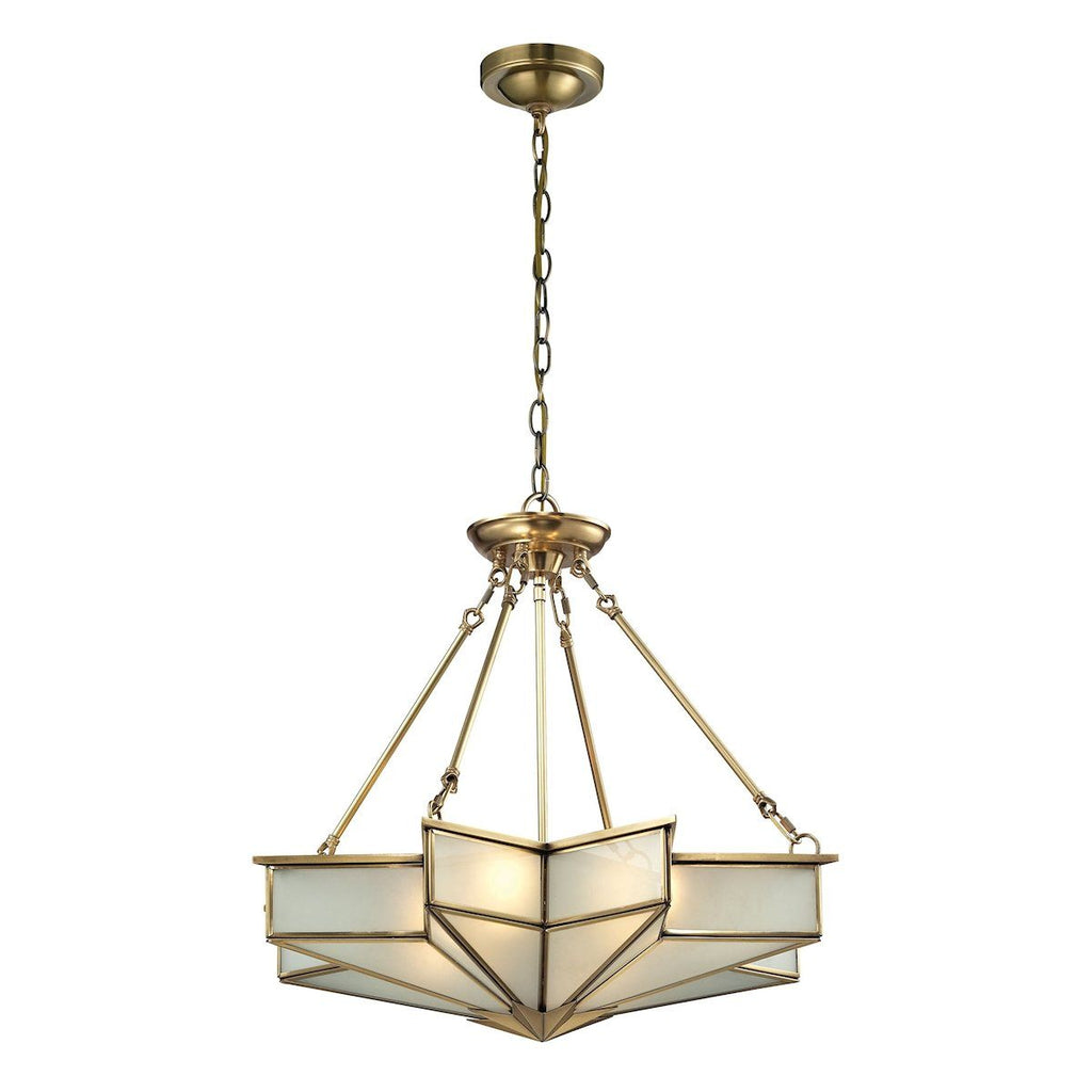 Decostar 4 Light Pendant In Brushed Brass Ceiling Elk Lighting 