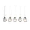 36"w 5 Light Linear Wire Ball Pendant In Brown Ceiling Dimond Home 