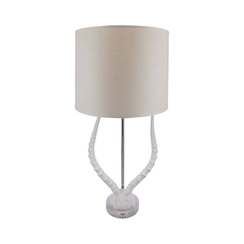 Faux Horn 31"h Table Lamp In White With White Shade Lamps Dimond Home 