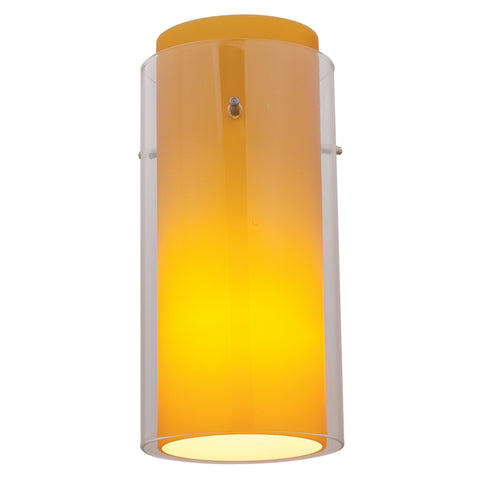 Glass`n Glass Cylinder Shade - Brushed Steel Ceiling Access Lighting 