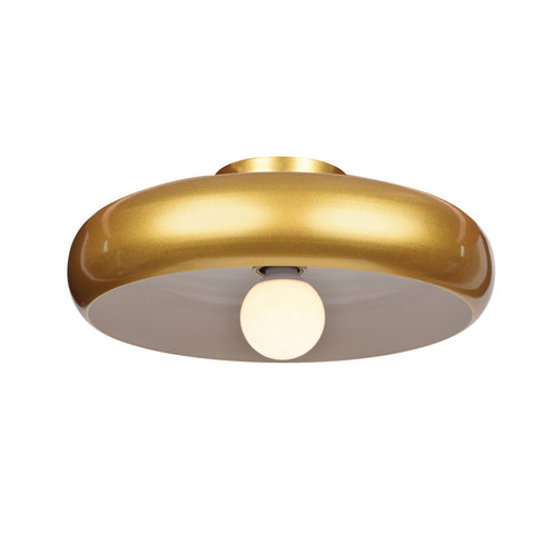 Bistro (s) Round Colored LED Semi Flush Mount - Gold and White (GLD/WHT) Ceiling Access Lighting 