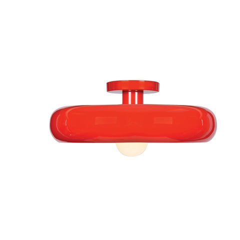 Bistro (s) Round Colored LED Semi Flush Mount - Red and Silver (RED/SILV) Ceiling Access Lighting 